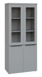 SIN 5 - 8DS kancelářská skříň, 4-dveřová/prosklená, 1820x800x400, šedá